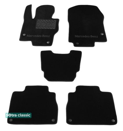 Двошарові килимки Sotra Classic Black для Mercedes-Benz GLS-Class (X167)(1-2 ряд) 2019→ - Фото 1
