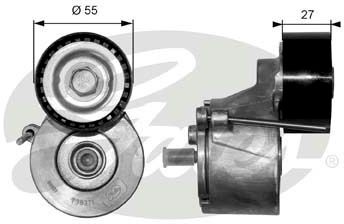 Ролик натяжний Gates T38371 (7808-21271) для Citroen Berlingo, C5, Xsara; Ford Fiesta; Mazda 2; Peugeot 206, 407; Suzuki Liana - Фото 1