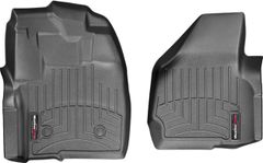 Коврики Weathertech Black для Ford Super Duty (single cab)(mkIII)(no 4x4 shifter)(raised dead pedal)(2 pcs.)(1 row) 2012-2016 automatic - Фото 1