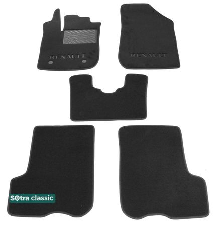 Двошарові килимки Sotra Classic Black для Renault Logan (mkII) 2012-2020 - Фото 1