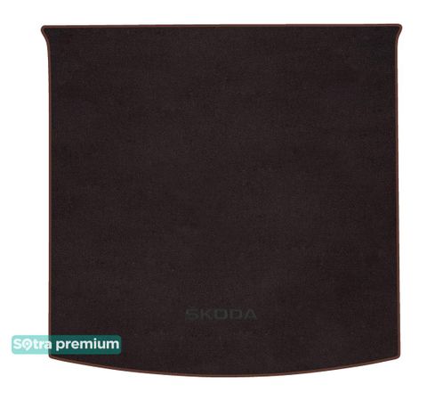 Двошарові килимки Sotra Premium Chocolate для Skoda Kodiaq (mkI)(5 місць)(із запаскою)(верхній)(багажник) 2016→ - Фото 1