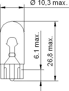 Автомобільна лампа Tesla B65202 тип W5W (24V; 5W; W2,1x9,5d) - Фото 2