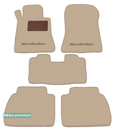 Двошарові килимки Sotra Premium Beige для Mercedes-Benz E-Class (W210) 1995-2002 - Фото 1