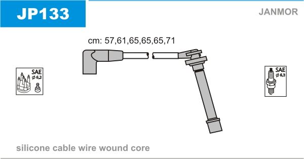 Дроти запалювання Janmor JP133 для Isuzu Amigo 3.2 24V / Trooper 3.2; Opel Monterey A 3.2 - Фото 1