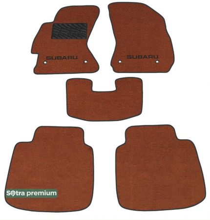 Двухслойные коврики Sotra Premium Terracotta для Subaru Legacy (mkVI) / Outback (mkV)(4 клипсы) 2014-2019 - Фото 1