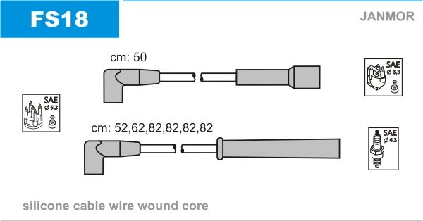 Дроти запалювання Janmor FS18 для Ford USA Probe 2.2 GT - Фото 1