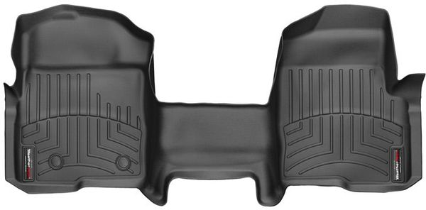 Коврики WeatherTech Black для Ford F-150 (mkXII)(all cabs)(no 4x4 shifter)(with not full console)(with air vents to 2 row)(2 fixing posts)(1 pc)(1 row) 2010-2014 - Фото 1