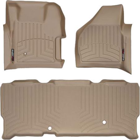 Коврики Weathertech Beige для Ford Super Duty (extended cab)(mkII)(with 4x4 shifter) 2008-2010 automatic - Фото 1
