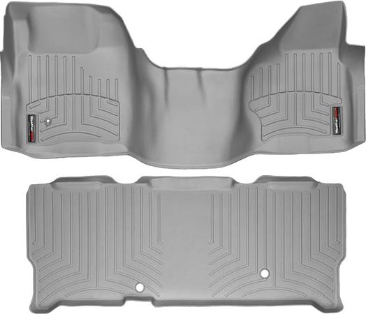 Коврики Weathertech Grey для Ford Super Duty (extended cab)(mkII)(no 4x4 shifter)(1 row - 1pc.) 2008-2010 automatic - Фото 1