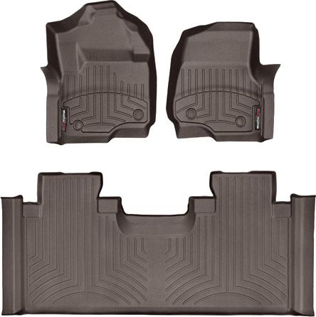 Коврики Weathertech Choco для Ford Super Duty (extended cab)(mkIV)(1 row bucket seats) 2017→ - Фото 1