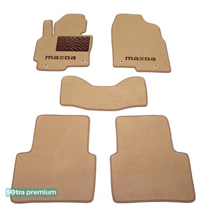 Двошарові килимки Sotra Premium Beige для Mazda CX-5 (mkI) 2012-2017 (EU) - Фото 1