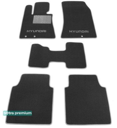 Двошарові килимки Sotra Premium Grey для Hyundai Equus (mkII) 2009-2012 - Фото 1