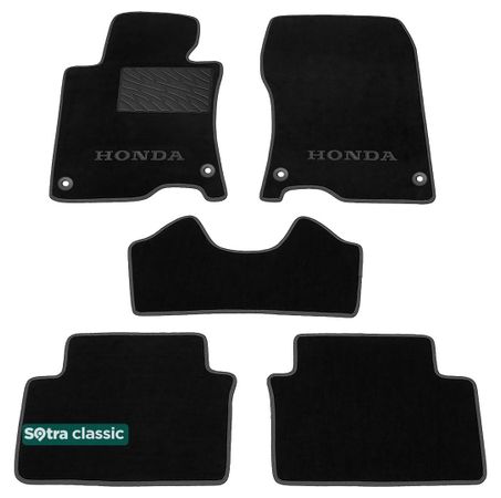 Двухслойные коврики Sotra Classic Black для Honda Accord (mkVIII)(CU/CW)(4 клипсы) 2008-2015 (EU)  - Фото 1