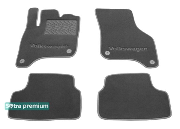 Двухслойные коврики Sotra Premium Grey для Volkswagen Golf (mkVII)(электро) 2014→ - Фото 1