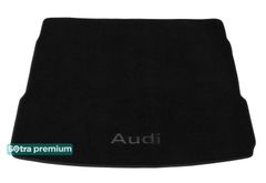 Двошарові килимки Sotra Premium Black для Audi Q5/SQ5 (mkII)(з сіткою в лівій ніші)(верхній)(багажник) 2017→