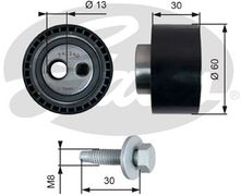 Ролик натяжний Gates T41140 (7786-21182) для Citroen Berlingo, C5, C8, Evasion, Jumper, Jumpy, Xantia, Xsara; Fiat Ducato, Scudo, Ulysse; Lancia Phedra, Zeta; Peugeot 206, 306, 406, 607, 806, 807, Boxer, Expert, Partner; Suzuki Grand Vitara - Фото 4