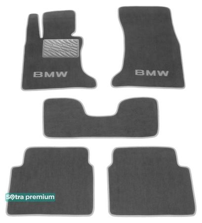 Двошарові килимки Sotra Premium Grey для BMW 5-series (E60/E61) 2004-2009 - Фото 1