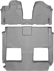 Коврики WeatherTech Grey для Dodge Grand Caravan (mkV); Chrysler Grand Voyager (mkV)(no console)(2 row bucket Stow & Go seats)(1-2-3 row) 2011-2020