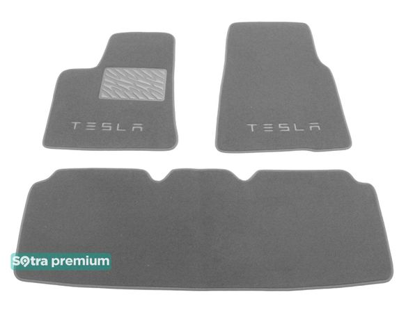 Двошарові килимки Sotra Premium Grey для Tesla Model S (mkI) 2014→ - Фото 1