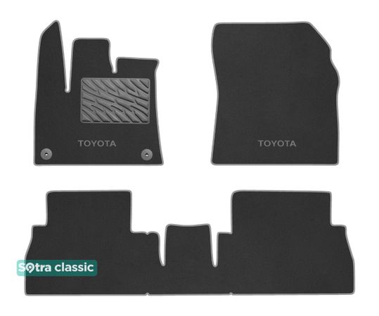 Двошарові килимки Sotra Classic Grey для Toyota ProAce City (mkI)(пасажир з регулюванням)(круглі кліпси) 2019→ - Фото 1