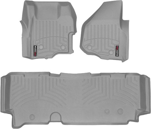Коврики Weathertech Grey для Ford Super Duty (extended cab)(mkIII)(with 4x4 shifter)(no dead pedal) 2011-2012 automatic - Фото 1