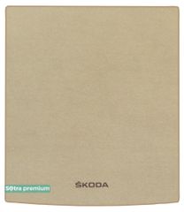 Двухслойные коврики Sotra Premium Beige для Skoda Superb (mkIII)(универсал)(верхний уровень)(багажник) 2015-2020