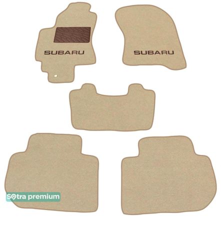 Двошарові килимки Sotra Premium Beige для Subaru Tribeca (mkI)(1-2 ряд) 2006-2014 - Фото 1