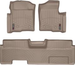 Коврики WeatherTech Beige для Ford F-150 (mkXII)(extended cab)(no 4x4 shifter)(not full console or no console)(with air vents to 2 row)(4 fixing posts) 2010-2014