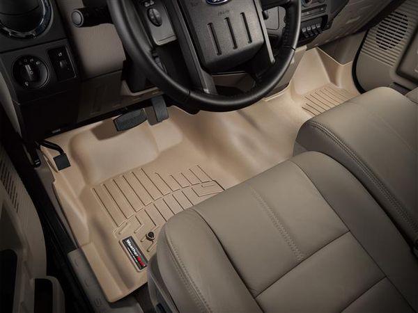 Коврики Weathertech Beige для Ford Super Duty (extended cab)(mkII)(no 4x4 shifter)(1 row - 1pc.) 2008-2010 automatic - Фото 2