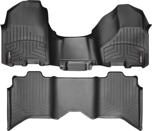 Коврики Weathertech Black для Dodge Ram (crew cab)(mkIV)(1 fixing hook)(no 4x4 shifter)(with Armrest Console)(no PTO Kit) 2009-2012 - Фото 1