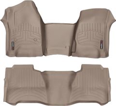 Коврики WeatherTech Beige для Chevrolet Silverado (mkIII)(double cab)(no 4x4 shifter)(with short console)(not extended 2 row) 2014→