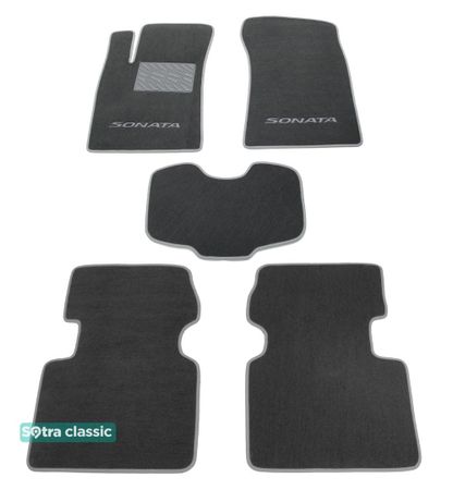 Двошарові килимки Sotra Classic Grey для Hyundai Sonata (mkV) 2004-2009 - Фото 1