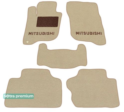 Двошарові килимки Sotra Premium Beige для Mitsubishi Pajero Sport (mkIII)(1 люверс) 2015→  - Фото 1