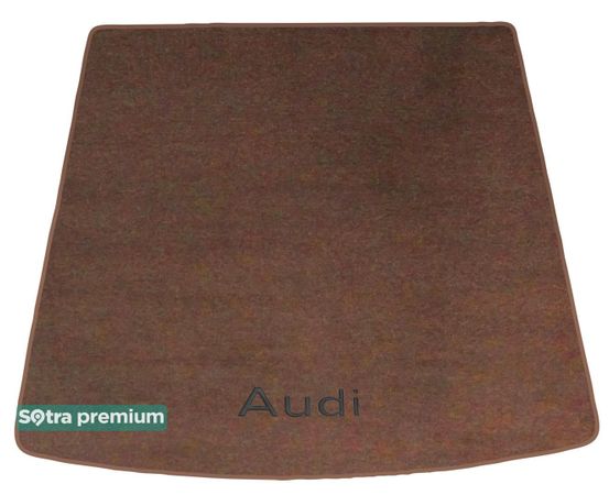 Двошарові килимки Sotra Premium Chocolate для Audi Q7 (mkI)(ширина по кріплення)(багажник) 2006-2014 - Фото 1