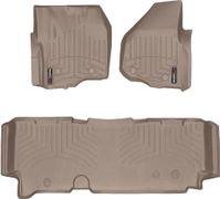 Коврики Weathertech Beige для Ford Super Duty (extended cab)(mkIII)(no 4x4 shifter)(1 row - 2pcs.)(raised dead pedal) 2012-2016 automatic - Фото 1
