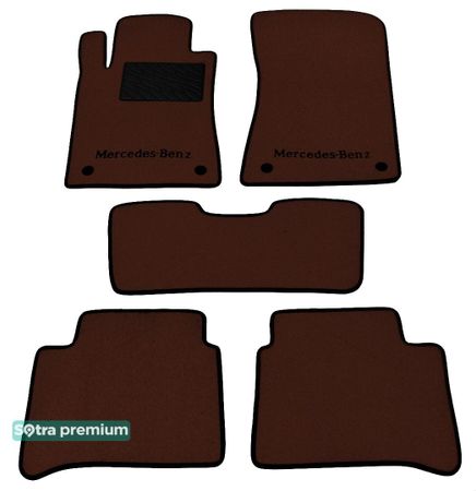 Двошарові килимки Sotra Premium Chocolate для Mercedes-Benz CLS-Class (W219) 2004-2010 - Фото 1