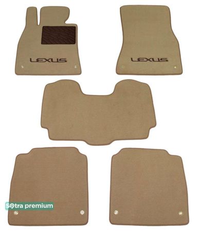 Двошарові килимки Sotra Premium Beige для Lexus LS (mkIV)(long)(задній привід) 2006-2012 - Фото 1