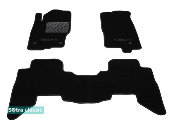 Двошарові килимки Sotra Classic Black для Nissan Pathfinder (mkIII)(R51)(1-2 ряд) 2011-2014 - Фото 1