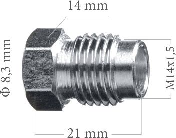 Наконечник WP 5-100-131 (M14x1.5) під трубку 8.0мм - Фото 1