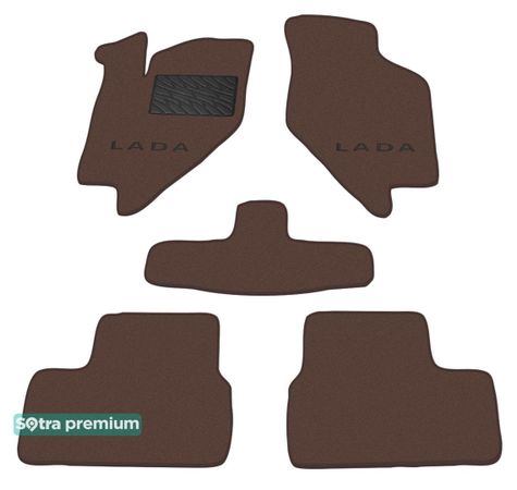 Двошарові килимки Sotra Premium Chocolate для Лада Гранта (mkI)(седан) 2011-2018 - Фото 1