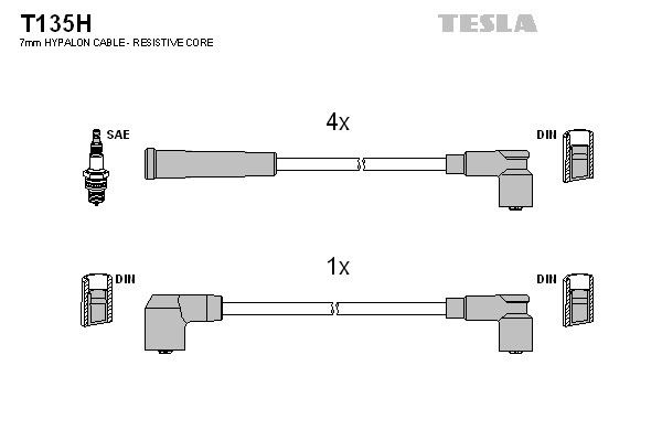 Дроти запалювання Tesla T135H для ВАЗ 2108-21099 (1.1  / 1.3 / 1.5) (ВАЗ-2108 / 21081 / 21083) - Фото 2