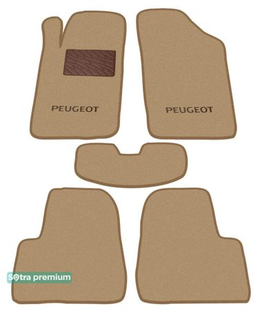 Двошарові килимки Sotra Premium Beige для Peugeot 206 (mkI) 1998-2012 - Фото 1