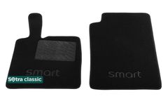 Двухслойные коврики Sotra Classic Black для Smart ForTwo (mkII)(W451)(с клипсами) 2007-2014