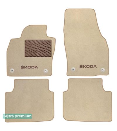 Двошарові килимки Sotra Premium Beige для Skoda Scala (mkI) 2019→ - Фото 1