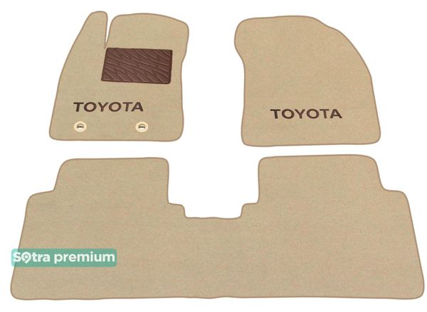 Двошарові килимки Sotra Premium Beige для Toyota Avensis (mkIII) 2009-2018 - Фото 1