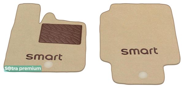 Двошарові килимки Sotra Premium Beige для Smart ForTwo (A450-W450) 1998-2006 - Фото 1