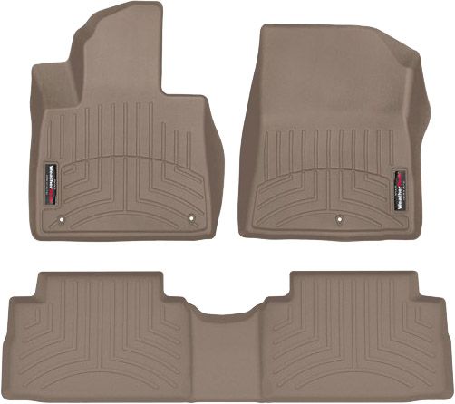 Коврики Weathertech Beige для Hyundai Santa Fe (mkIV)(not hybrid)(1-2 row) 2020-> - Фото 1