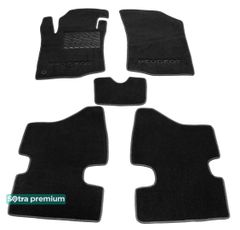 Двухслойные коврики Sotra Premium Black для Peugeot 107 (mkI) 2005-2014