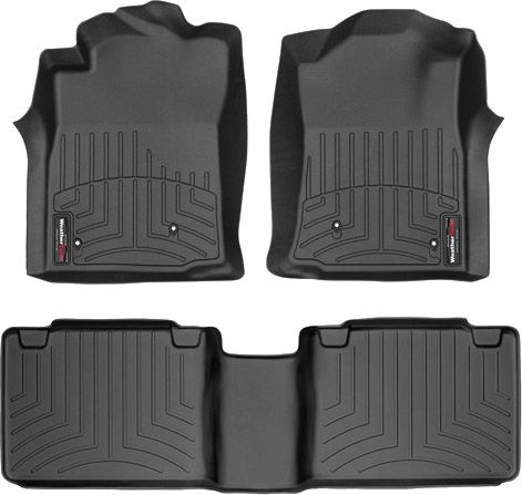 Коврики Weathertech Black для Toyota Tacoma (extended cab)(mkII)(no storage boxes on 2 row) 2008-2011 automatic - Фото 1