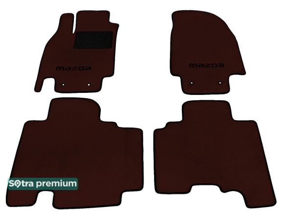 Двухслойные коврики Sotra Premium Chocolate для Mazda CX-9 (mkI)(1-2 ряд) 2007-2015 - Фото 1